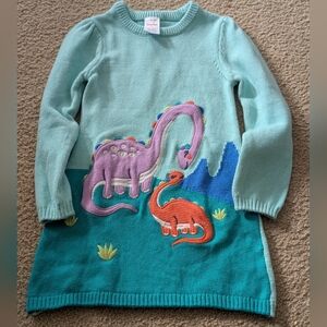 Gymboree Girls Dino Sweater Dress - Dino Friends - green Size